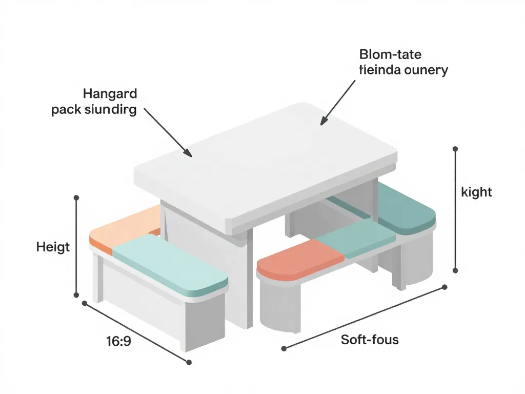 Diagramme dimensions ergonomiques banquette pour cuisine