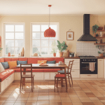 Illustration banquette pour cuisine moderne et conviviale