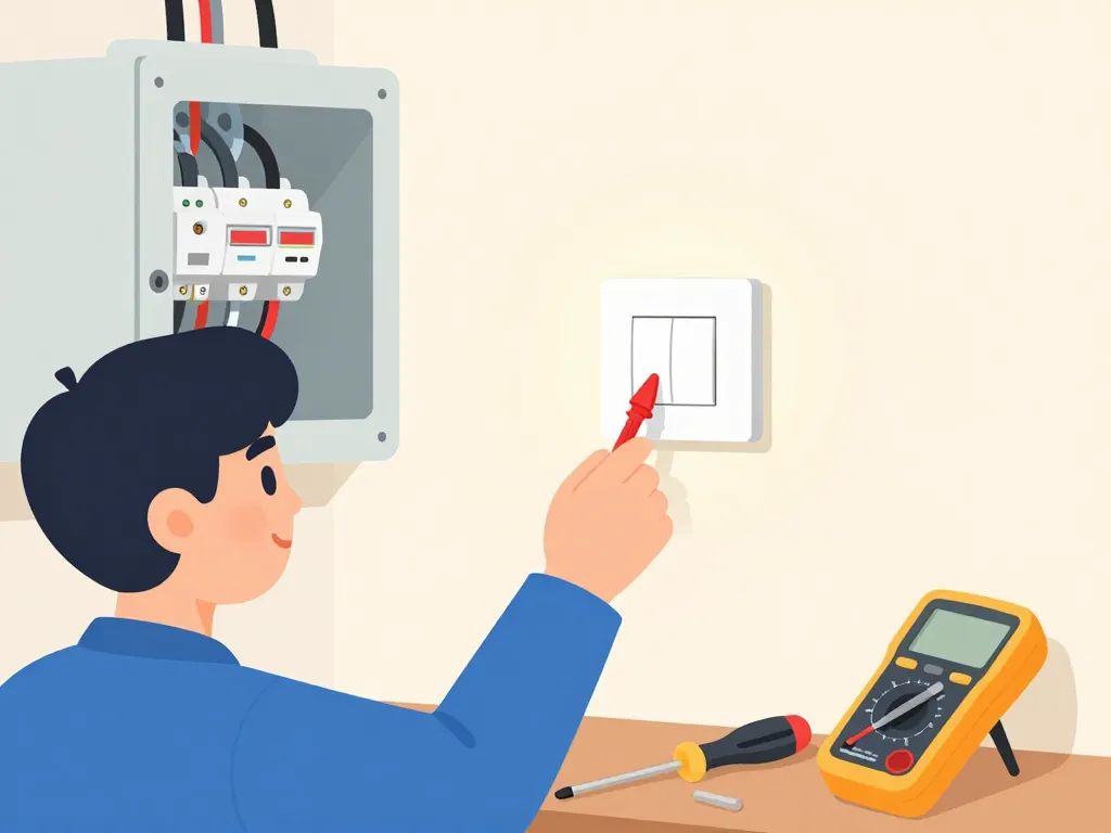 préparer brancher une lampe sur un interrupteur sécurité