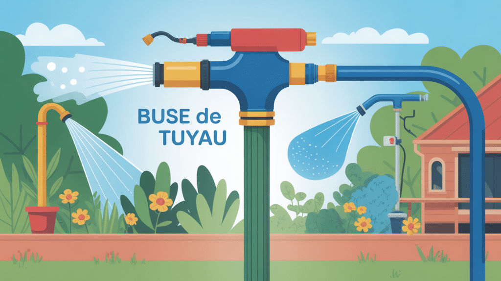Buse tuyau stylisée avec jets d'eau pour jardin terrasse voiture