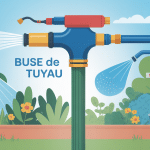 Buse tuyau stylisée avec jets d'eau pour jardin terrasse voiture