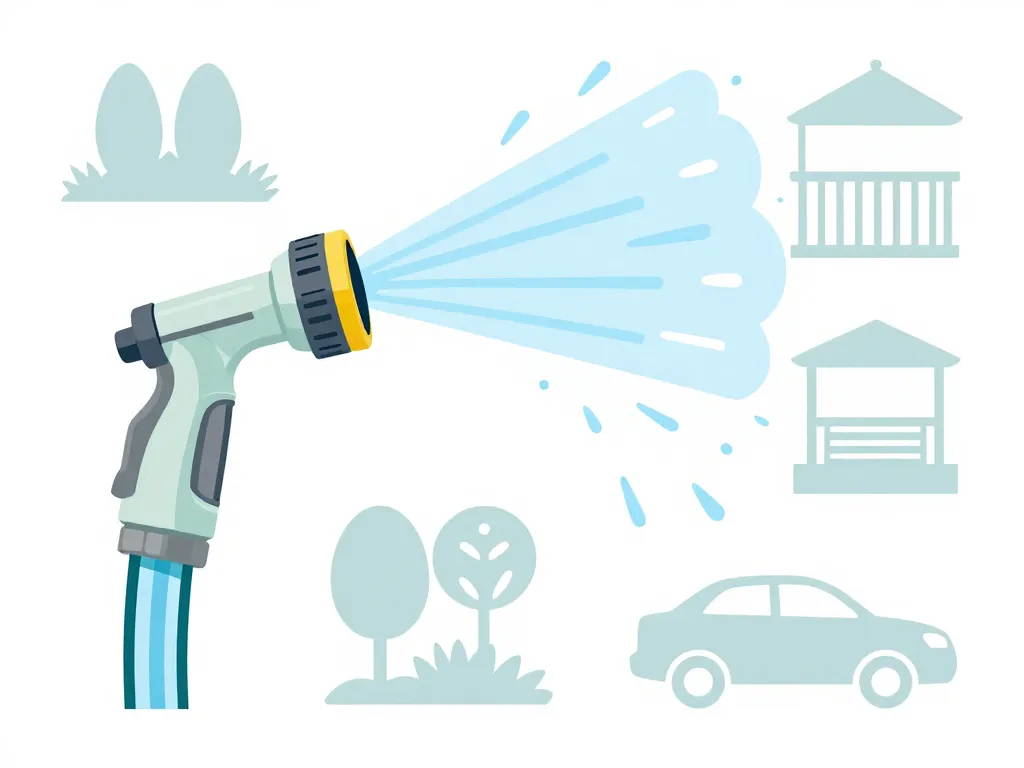 Buse tuyau schéma jets eau jardin terrasse voiture
