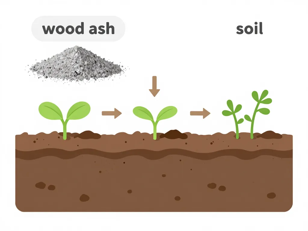 schéma cendre de bois désherbant interactions sol et jeunes herbes
