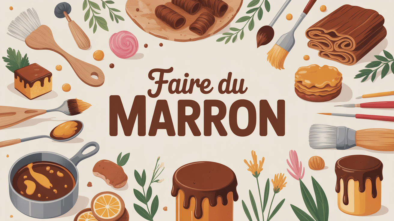 comment faire du marron illustration visuelle cuisine art décoration