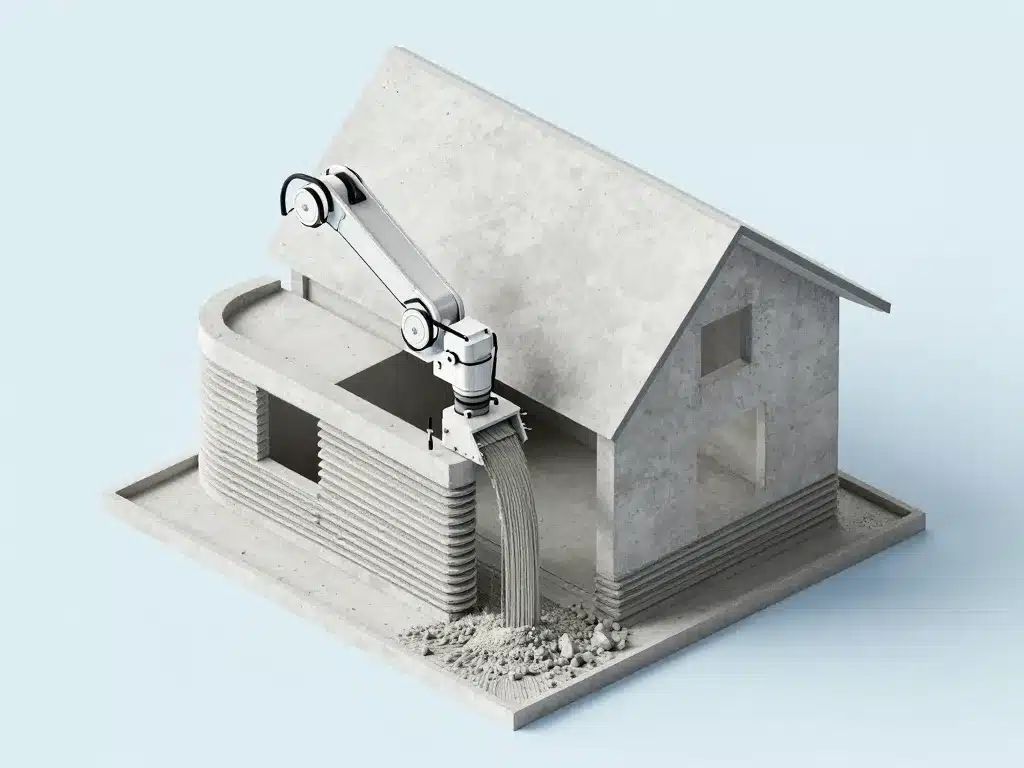 processus construction maison imprimante 3d béton