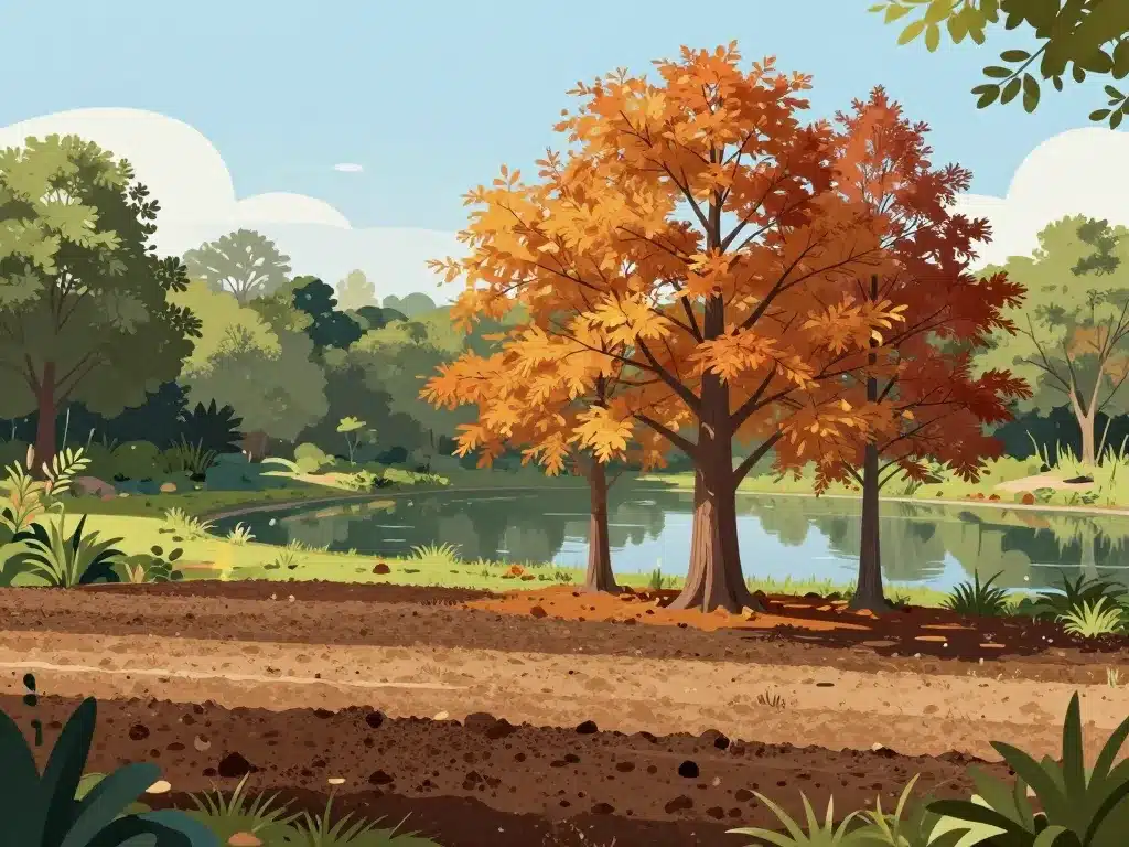 Cyprès chauve illustration emplacement soleil sol humide bord d'eau