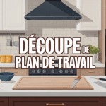 illustration decoupe plan de travail outils cuisine