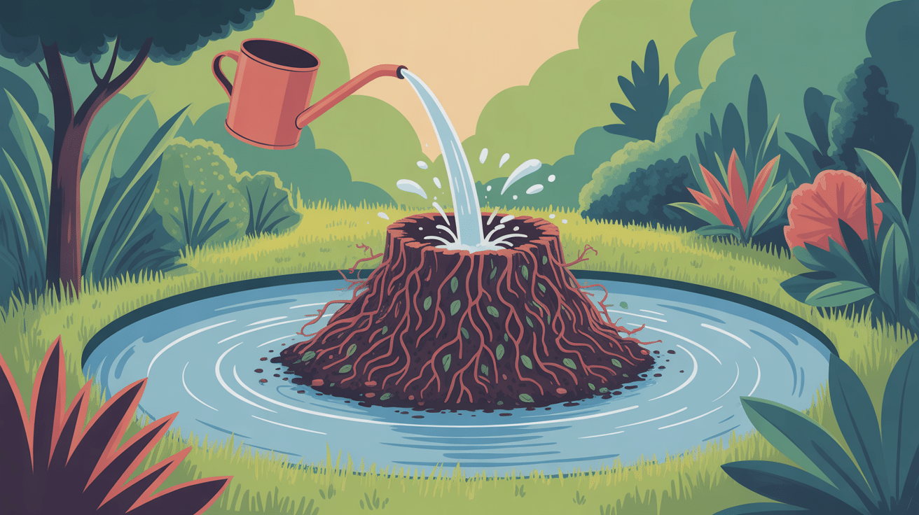 illustration détruire souche eau de javel