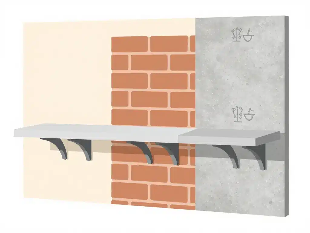 fixer plan de travail au mur types de mur et poids