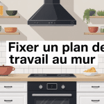 fixer plan de travail au mur visuel supports et matériaux