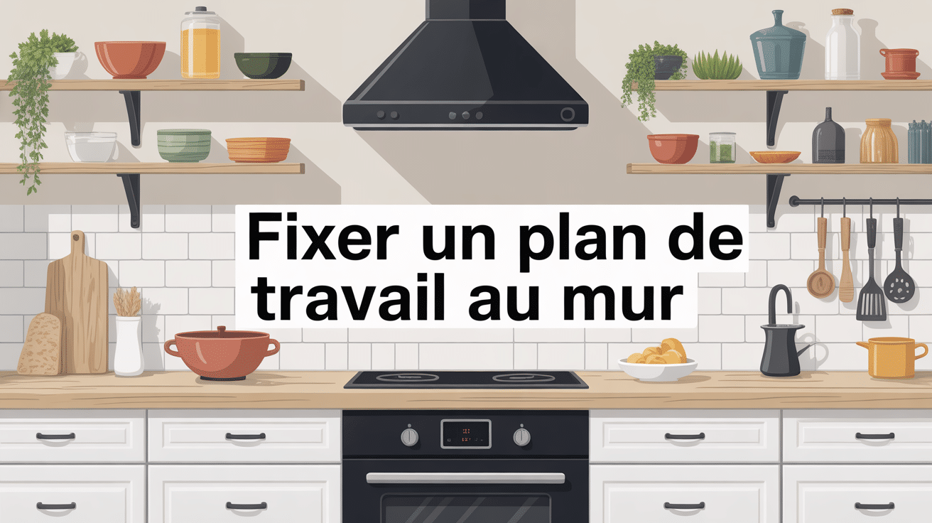 fixer plan de travail au mur visuel supports et matériaux