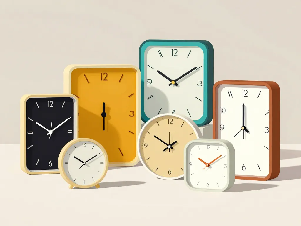 horloge rectangulaire digitale analogique design vintage