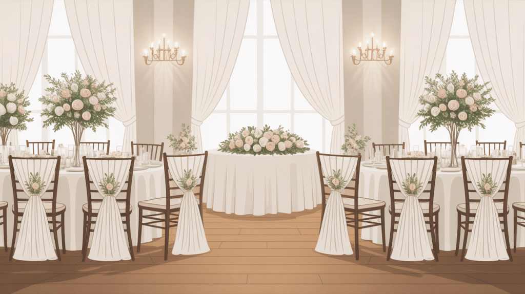 housse de chaise mariage raffinée salle de réception