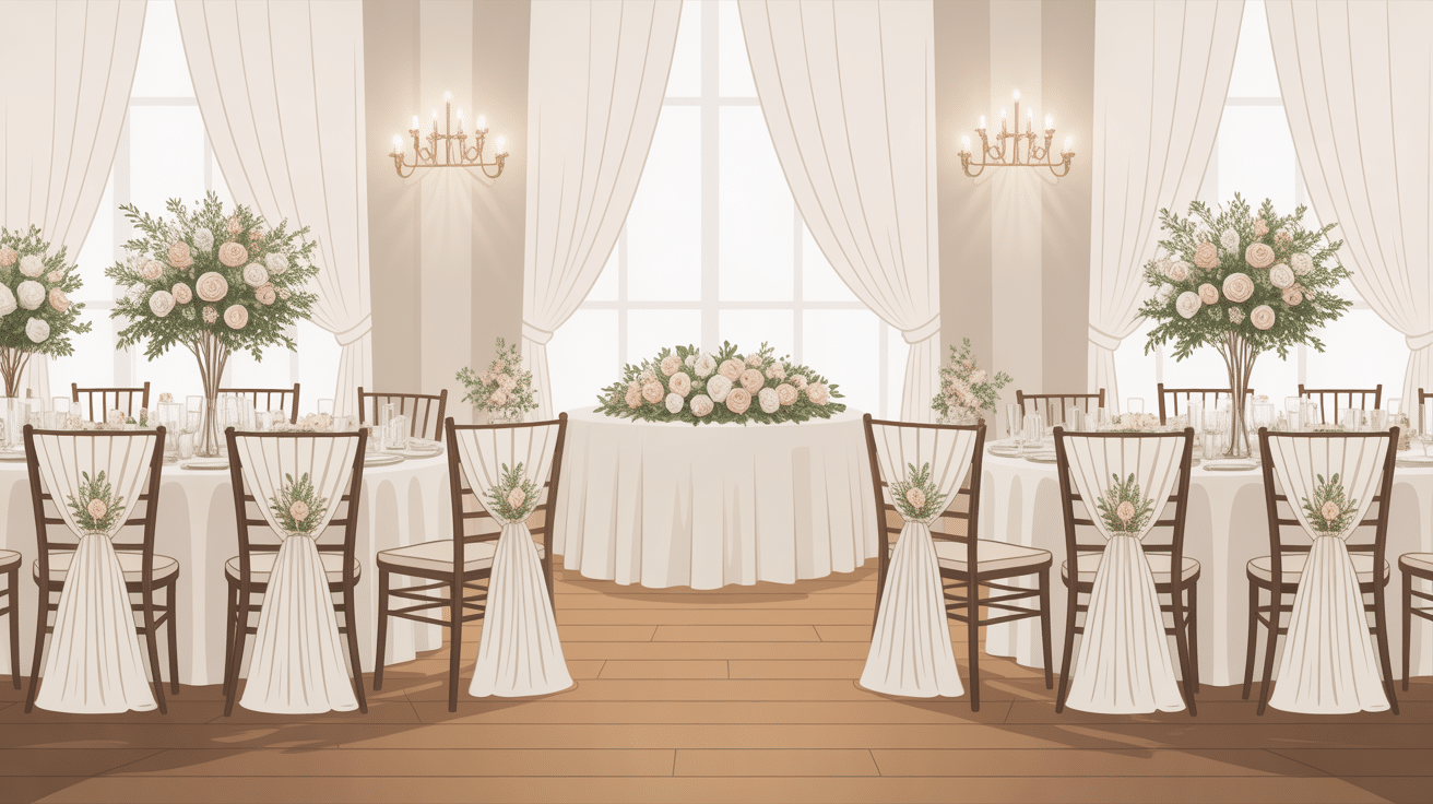 housse de chaise mariage raffinée salle de réception