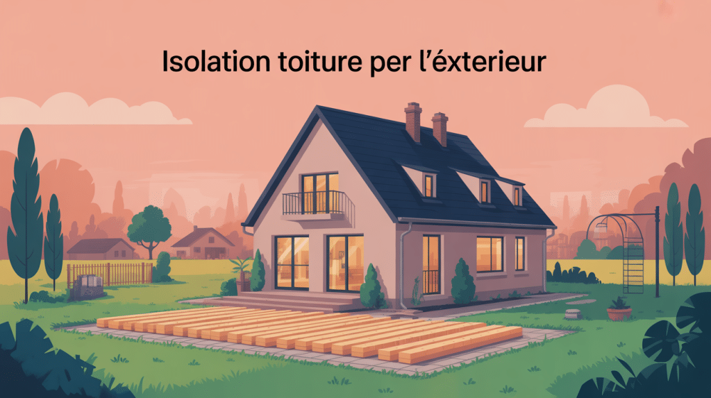 illustration isolation toiture par exterieur maison
