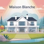 illustration maison blanche moderne élégante