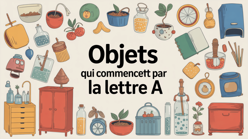 illustration objets en a variés