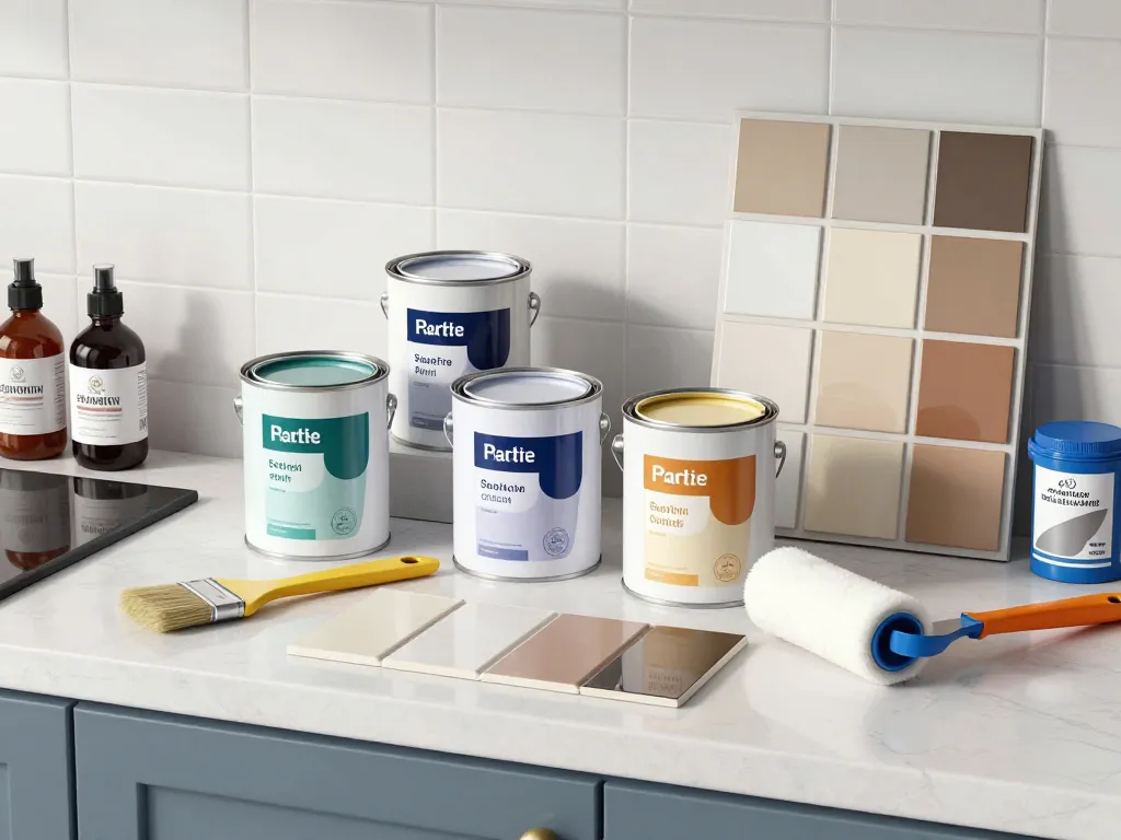 Peindre carrelage cuisine plan de travail produits peinture