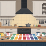 Peindre carrelage cuisine plan de travail illustration moderne