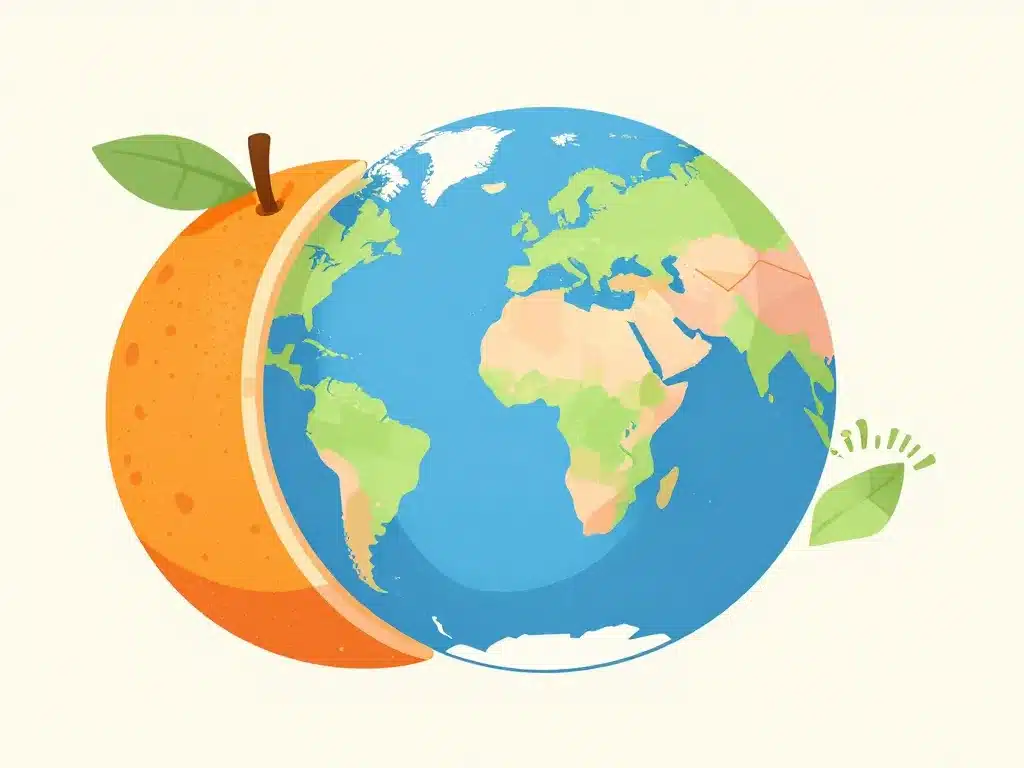 Schéma planisphere globe projection à plat