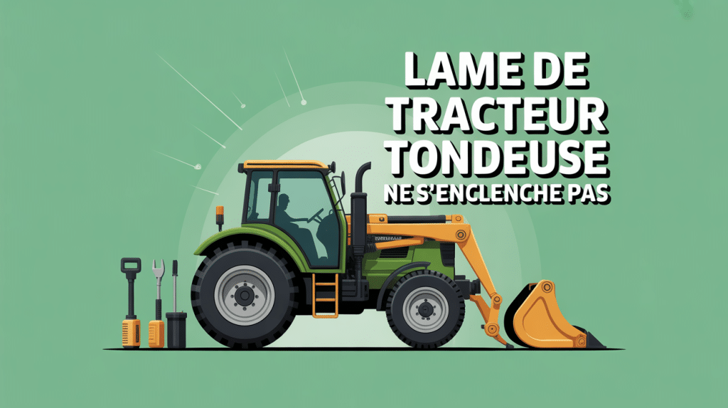 problème enclenchement lame tracteur tondeuse vu de côté outils