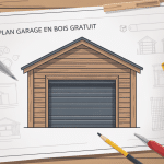 schéma plan garage en bois gratuit illustré et stylisé