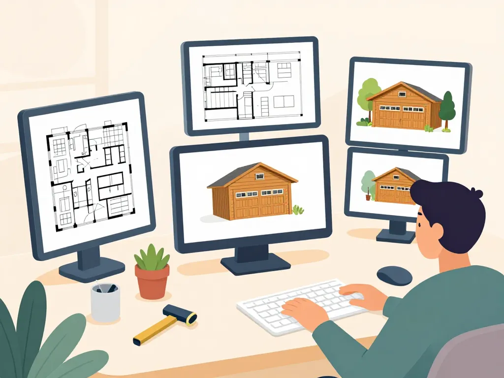 schéma plan garage en bois gratuit digital ressources