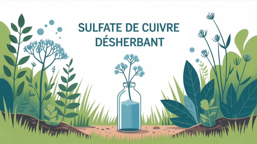 sulfate de cuivre desherbant fiole bleue jardin mauvaises herbes
