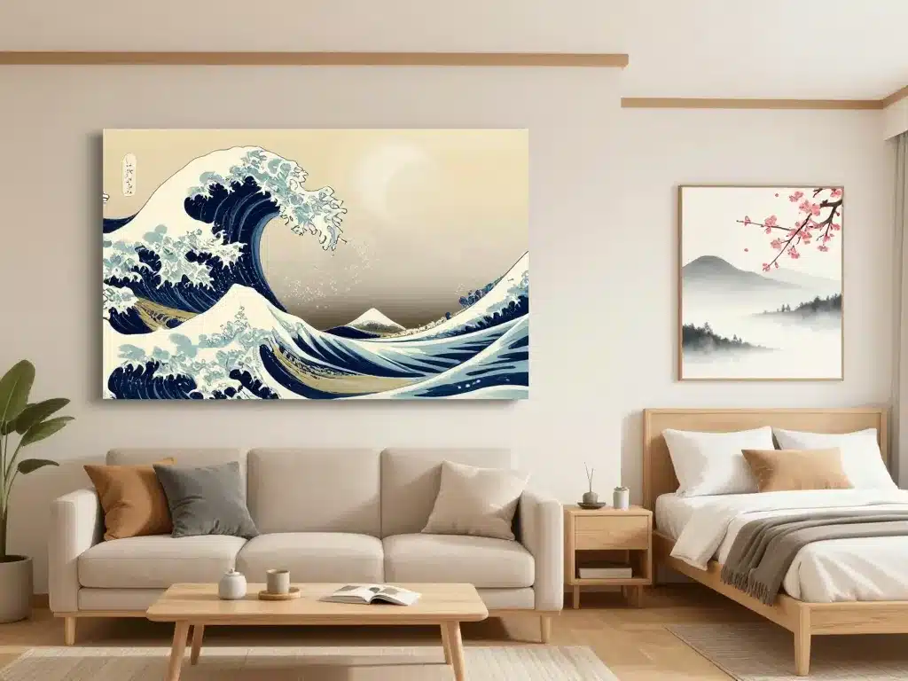 tableau japonais déco salon chambre moderne