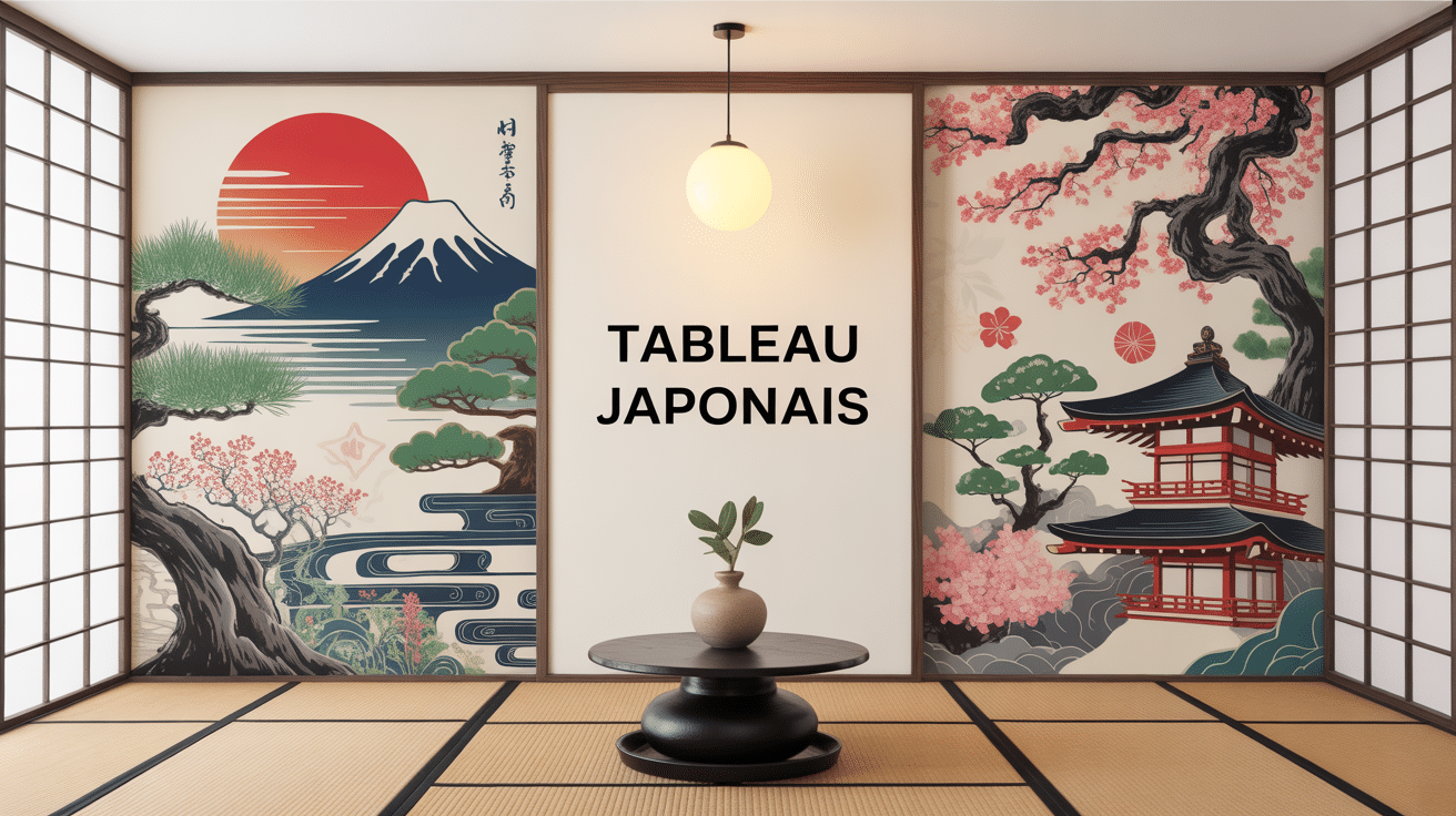 tableau japonais décoratif moderne mix estampes zen