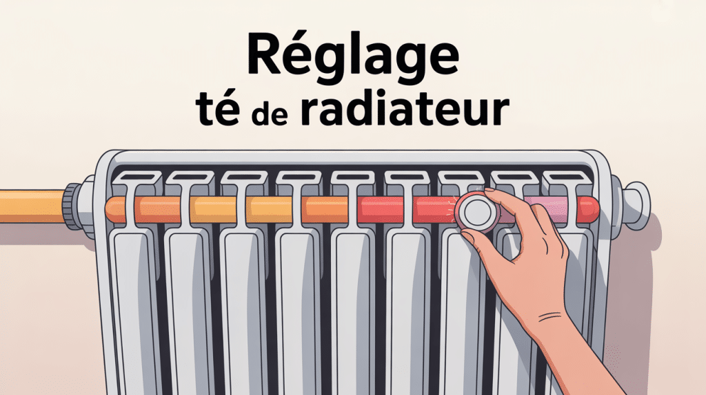 illustration réglage té de radiateur combien de tour