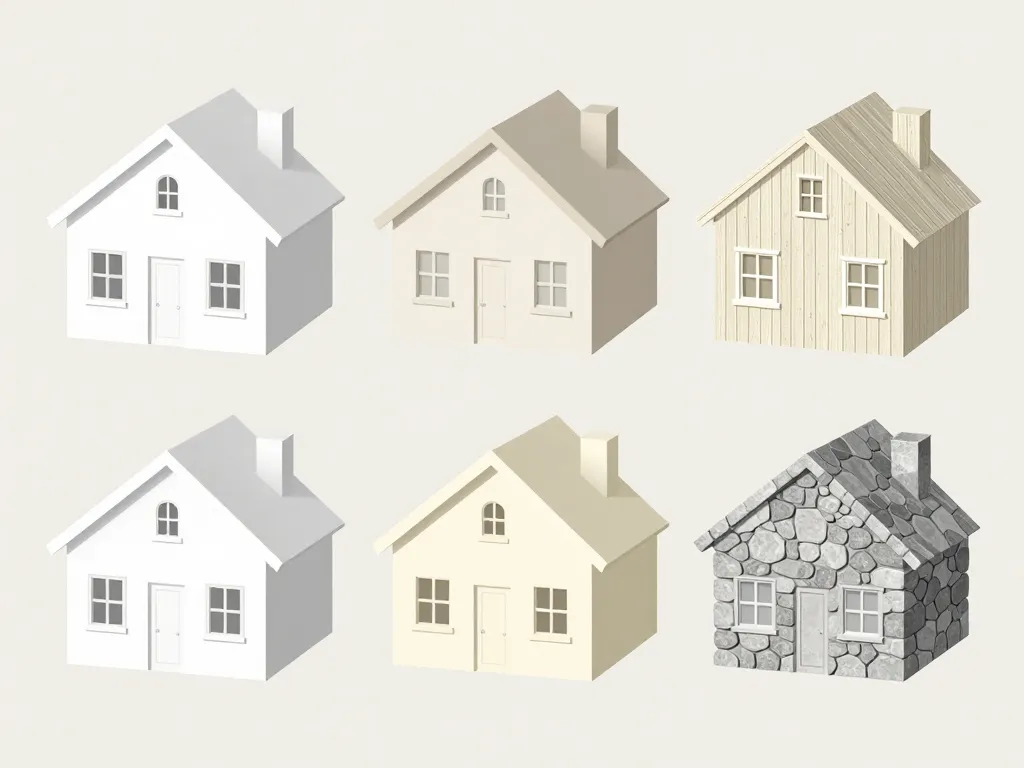 comparaison teintes et matériaux de les maisons blanches