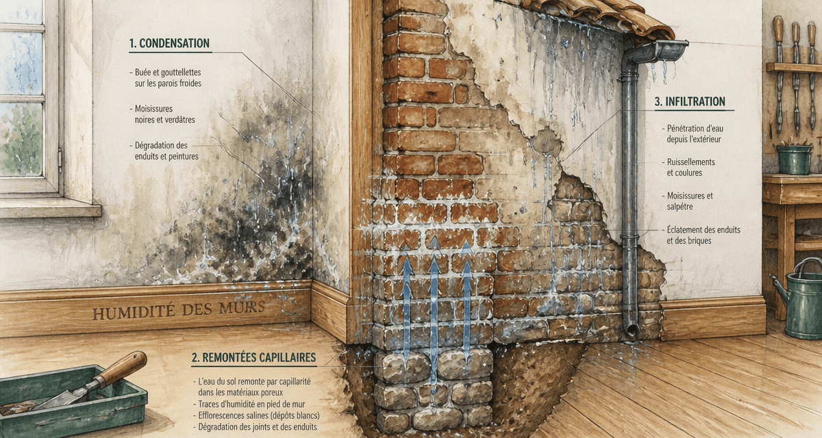 comment enlever l'humidité sur un mur coupe détaillée