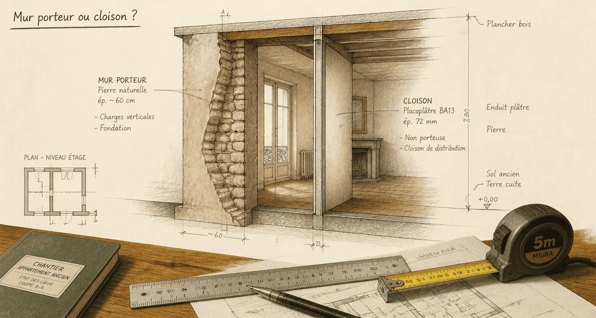 comment reconnaitre un mur porteur coupe technique