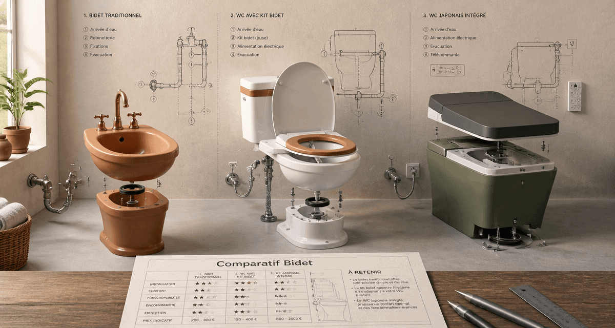 Comparatif bidet toilet bidet en salle de bain moderne
