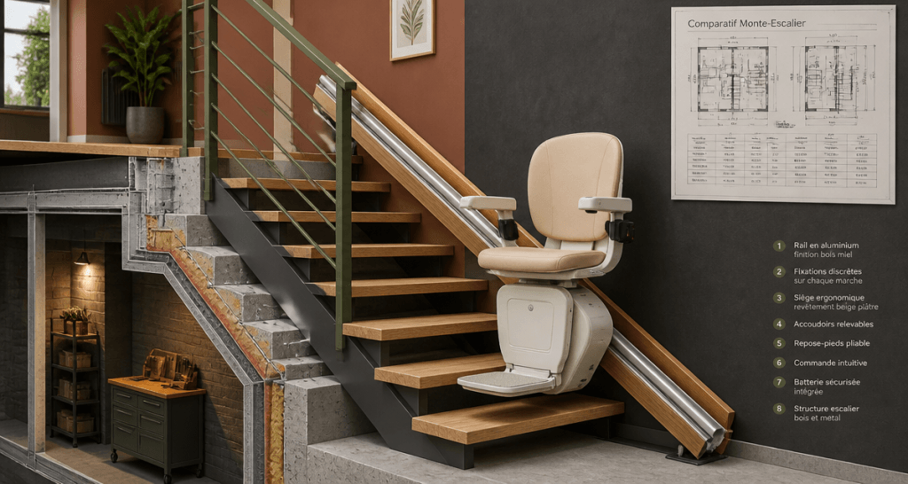 comparatif monte escalier sur escalier intérieur moderne