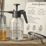 dosage roundup pulvérisateur et gobelet doseur