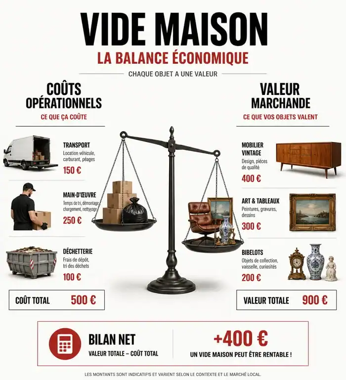 Infographie explicative du fonctionnement du vide maison gratuit et valorisation des objets