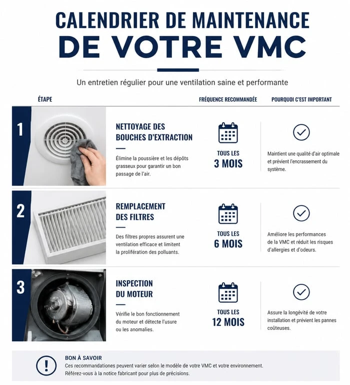 Calendrier de maintenance VMC : étapes clés pour l'entretien de votre ventilation