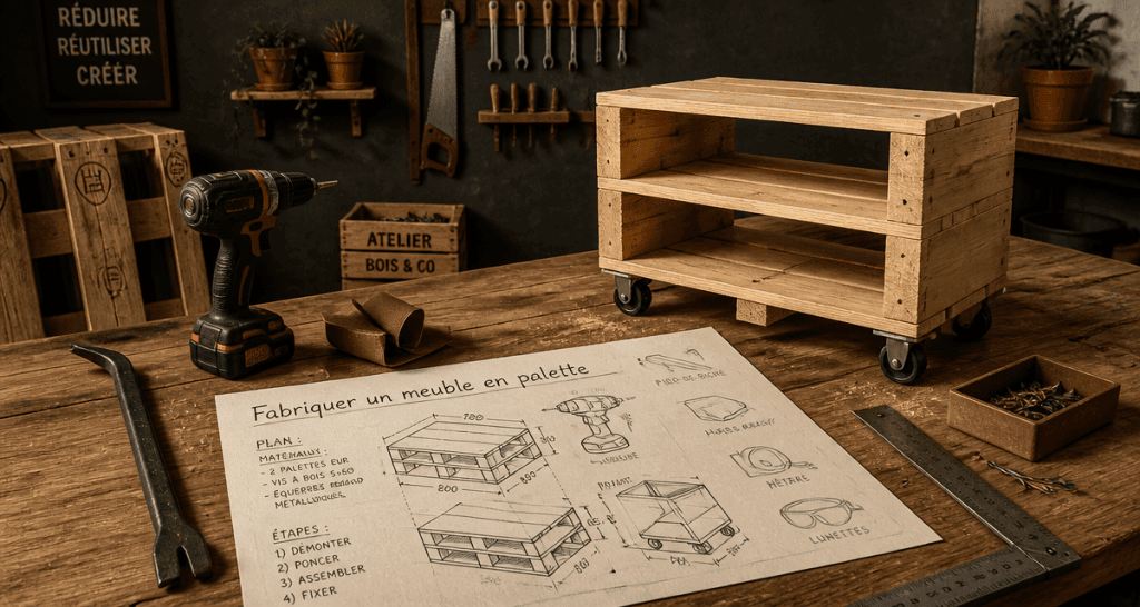 fabriquer meuble palette outils atelier