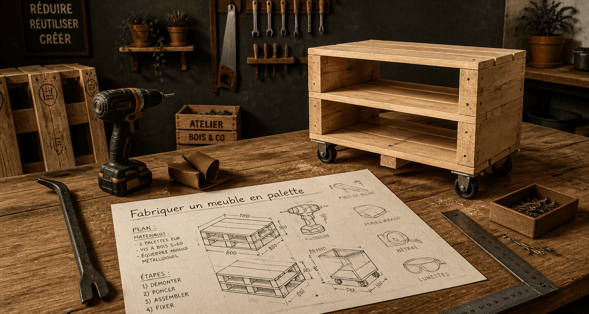 fabriquer meuble palette outils atelier