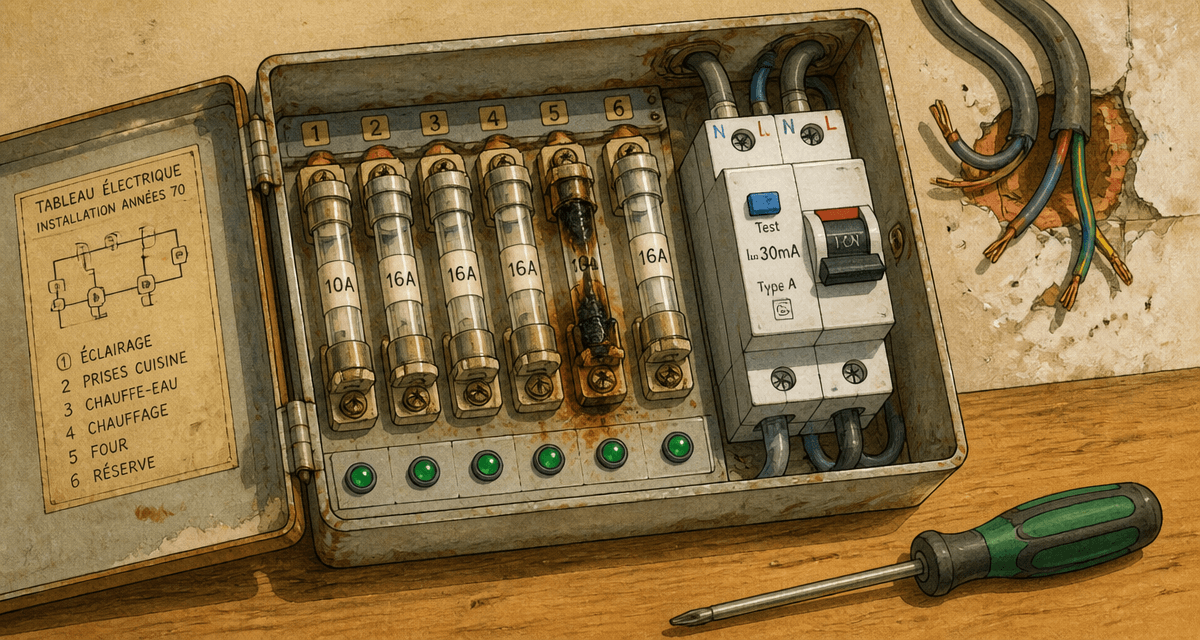 fusible qui saute sur tableau électrique ancien