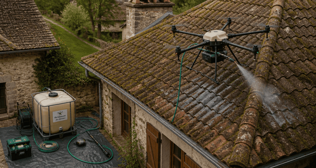 nettoyage toiture par drone avis sur une maison ancienne