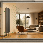 radiateur en acier pour chauffage central vertical salon moderne