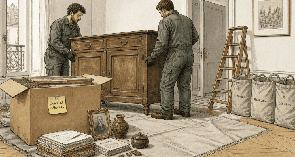 recherche personne pour débarrasser meuble ancien appartement