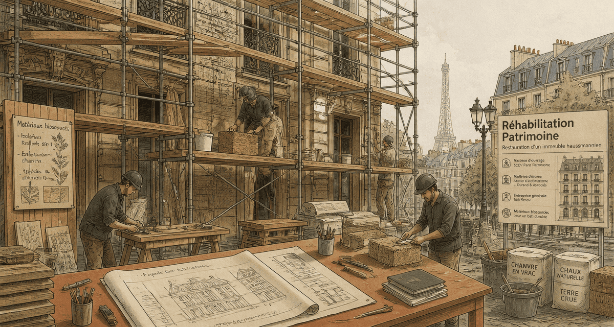 Réhabilitation de bâtiments anciens Paris échafaudages façade haussmannienne