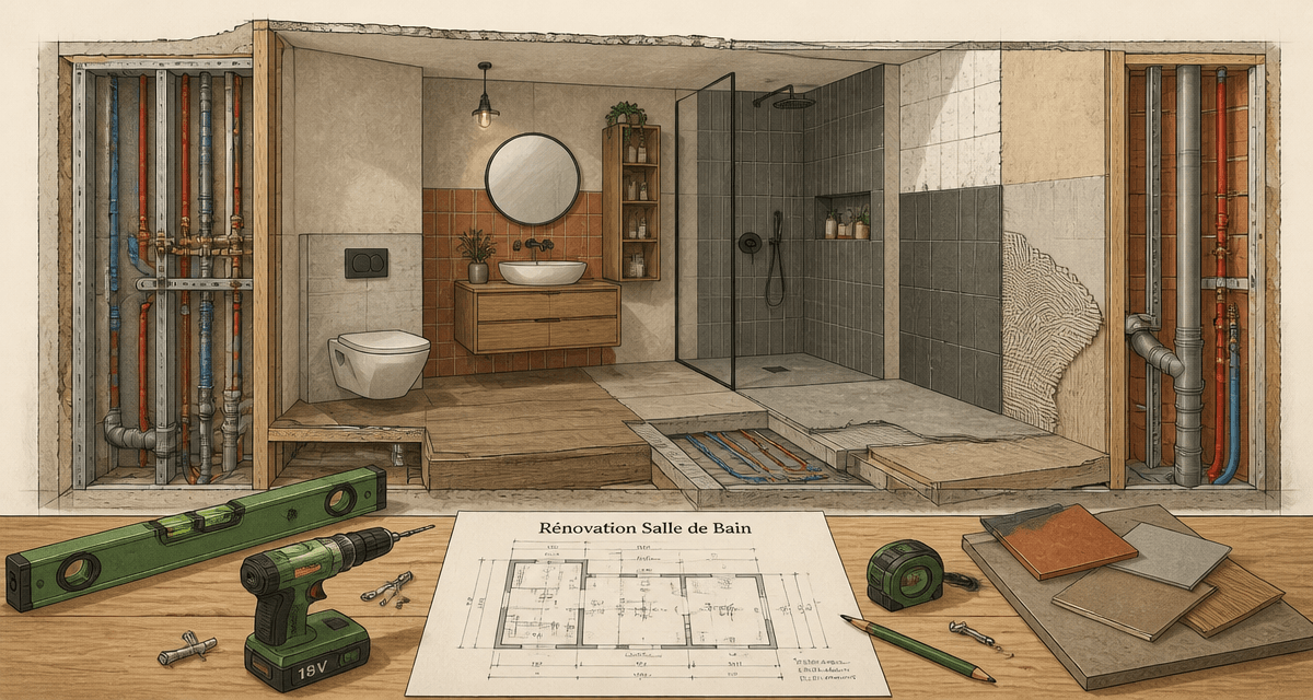 renover une salle de bain illustration technique