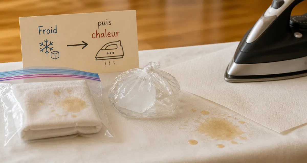 Astuce de grand-mère pour enlever la cire : tache sur nappe blanche, méthodes froid puis chaleur