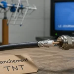 Branchement antenne tv rateau TNT : fiche F et câble coaxial