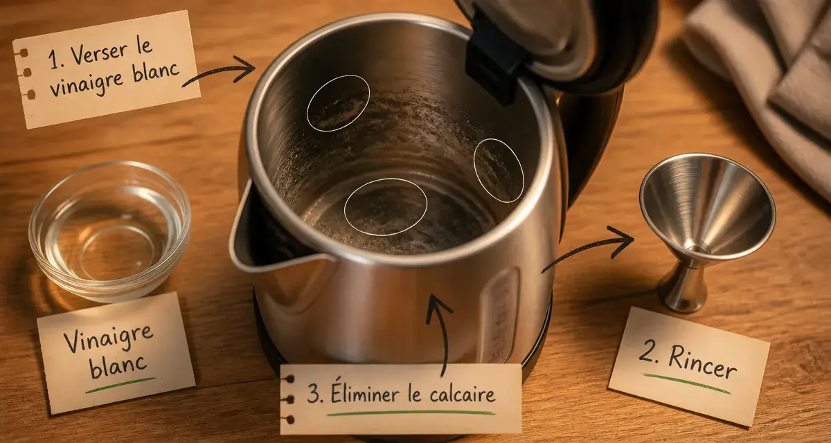 Comment nettoyer une bouilloire : vinaigre pour enlever le calcaire